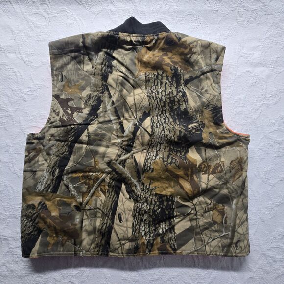 Real Tree Bob Allen Reversible Camouflage Orange Hunting Vest Men XL Outerwear - Picture 2 of 7